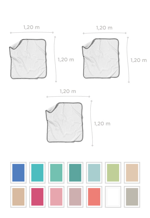 kit com 3 flufis 2 camadas de algodão escolha sua cor