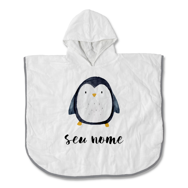 pinguim rei com nome no roupão