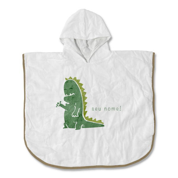 dino amigão com nome no roupão