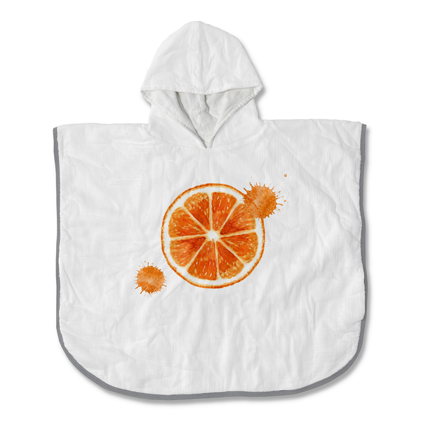 fruta laranja no roupão