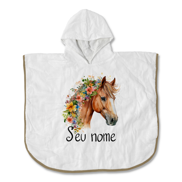 cavalo florido com nome no roupão