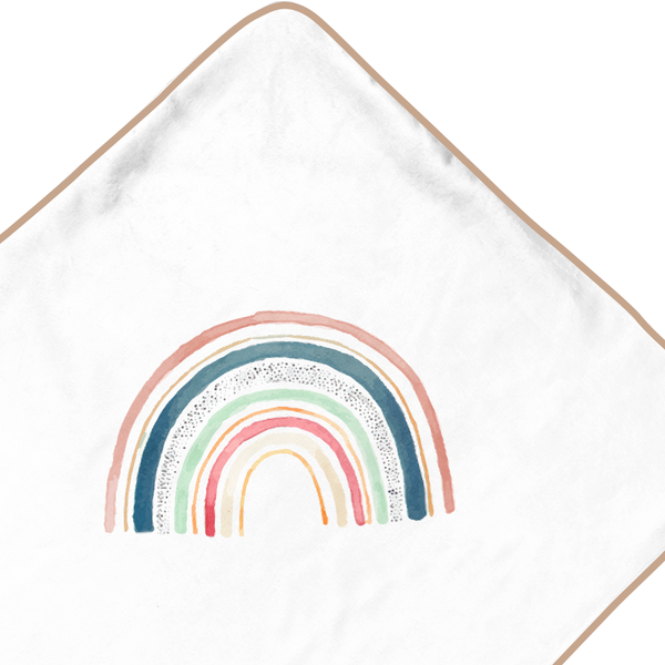 luz de arco-íris na toalha com capuz