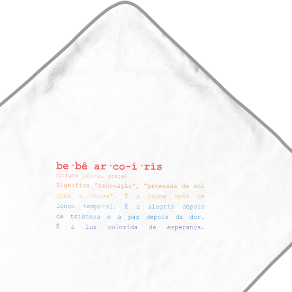 toalha com capuz significado bebê arco-íris cores pastéis