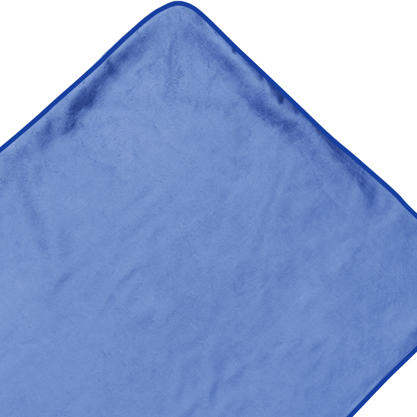 toalha com capuz azul piscina com viés azul escuro