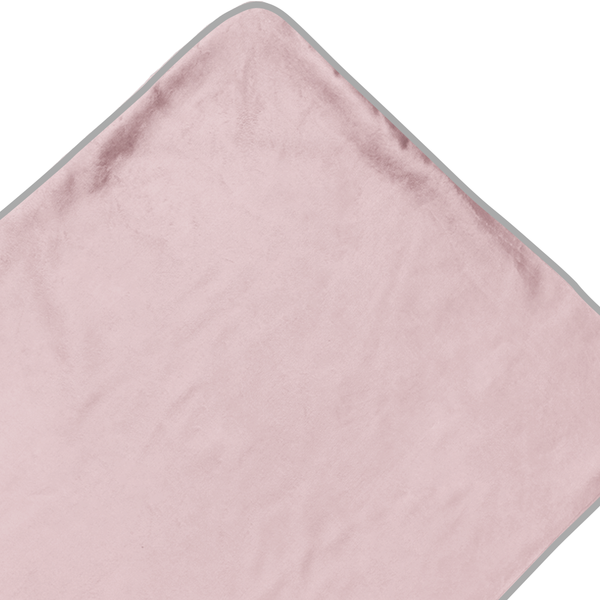 toalha com capuz rosa boto viés cinza