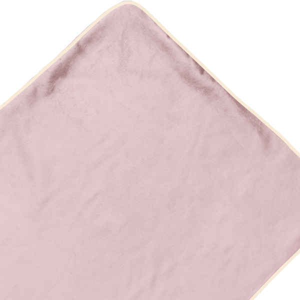 toalha com capuz rosa boto viés bege