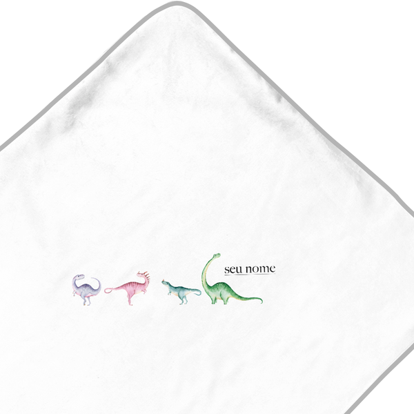 dinos coloridos na toalha com capuz