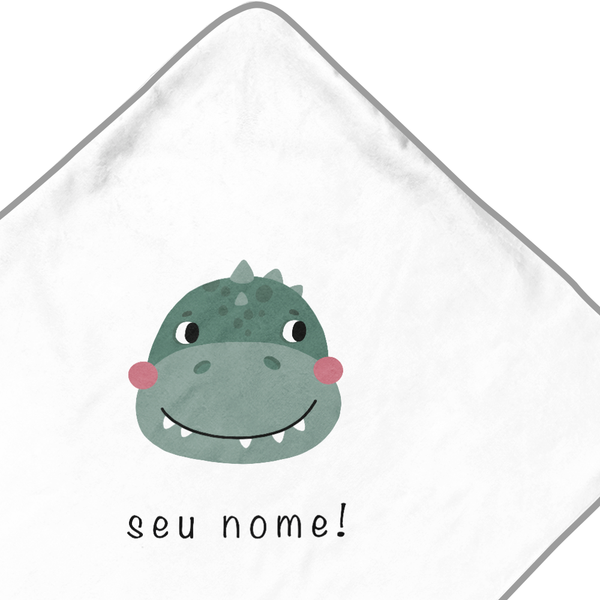dino feliz na toalha com capuz