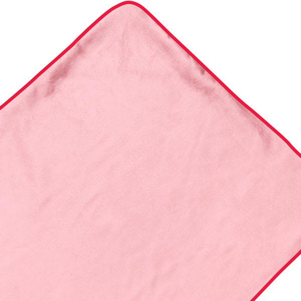 toalha com capuz rosa pig com viés vermelho
