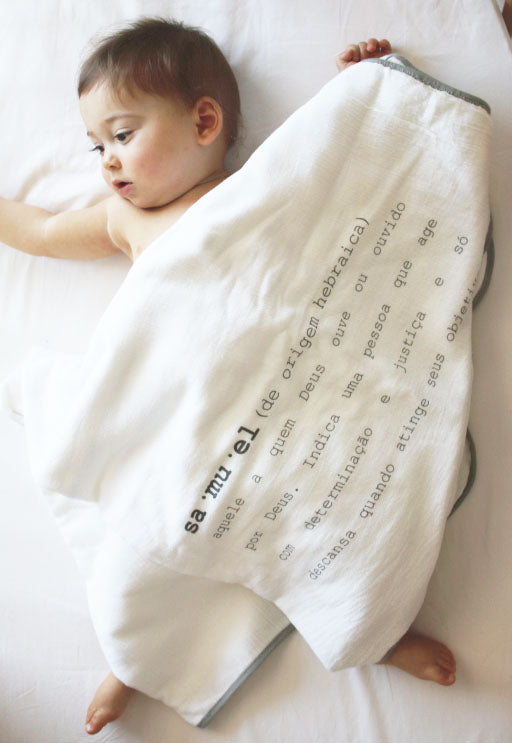 Cobertor, lençol, toalha para bebê: Flufi Significado de Família