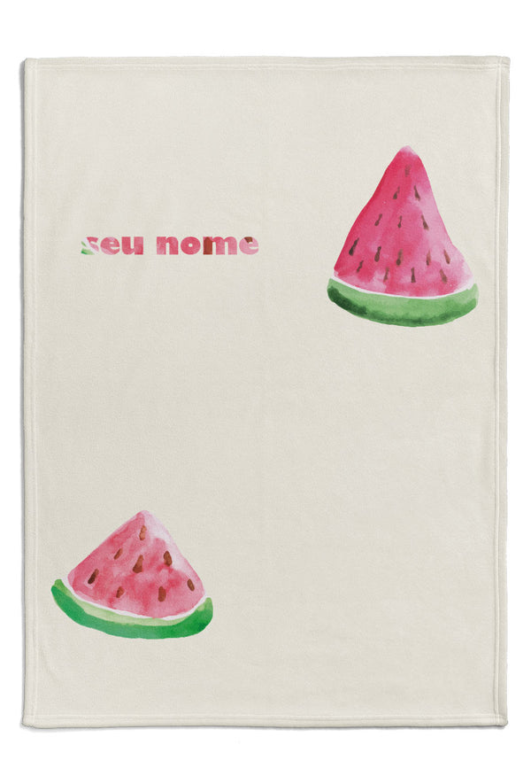 imagem de cobertor personalizado melancia para bebe