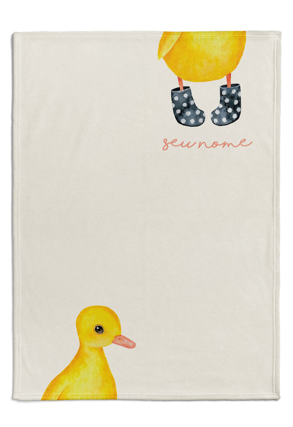 cobertor de bebe com nome pato